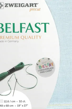 New Arrival Precut Zweigart Belfast 32 count Ice Blue 3609/562