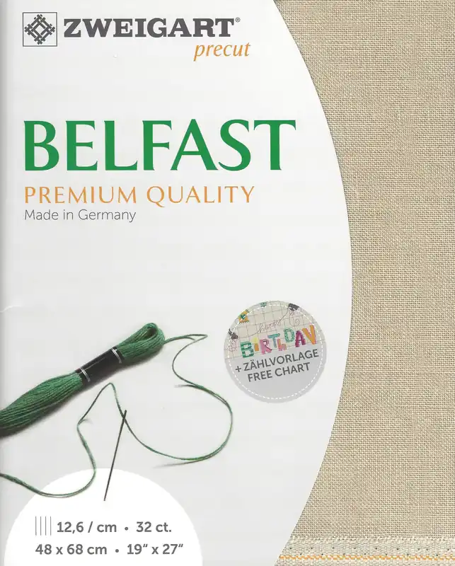 Precut Zweigart Belfast 32 count Flax 3609/52 Luxury
