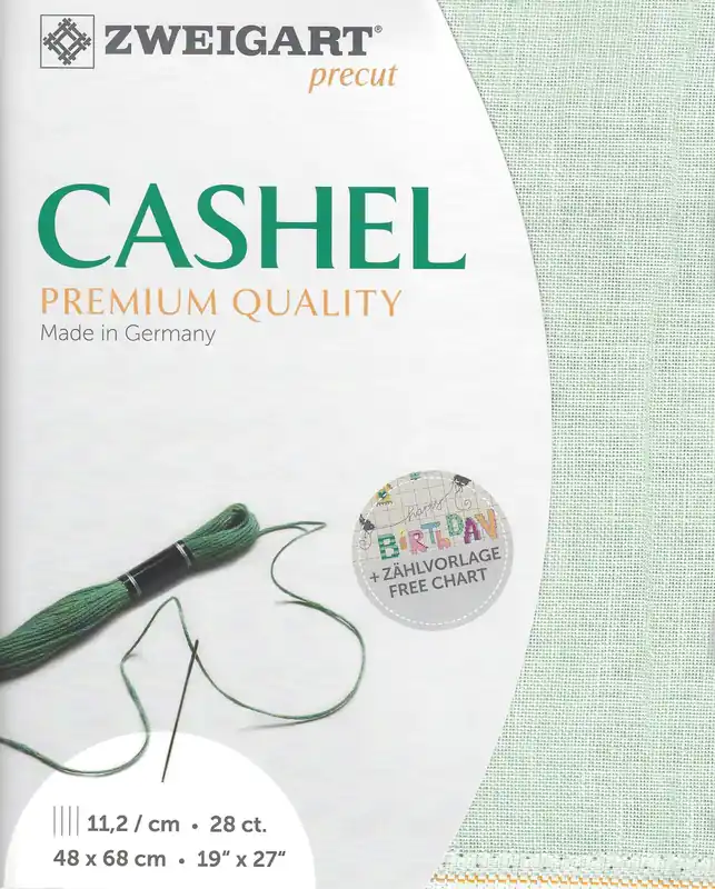 Premium Precut Zweigart Cashel 28 count Sapphire Green 3281/6125