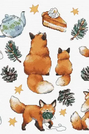 Save Now Foxy New Year L8802 Counted Cross Stitch Kit