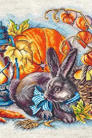 Brand New Autumn with a rabbit L8998 Counted Cross Stitch Kit