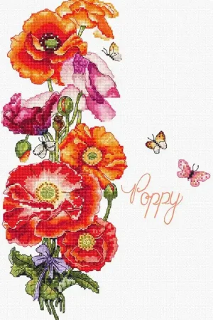 Poppy L8075 Counted Cross Stitch Kit Free Shipping