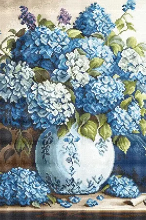 Limited Time Vase with Hydrangeas B700L Counted Cross-Stitch Kit