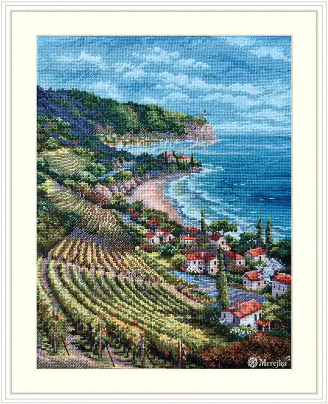 Coastline View K-226 Counted Cross-Stitch Kit Crafted