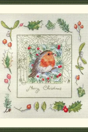 The Christmas Robin K-224 Counted Cross-Stitch Kit Free Delivery