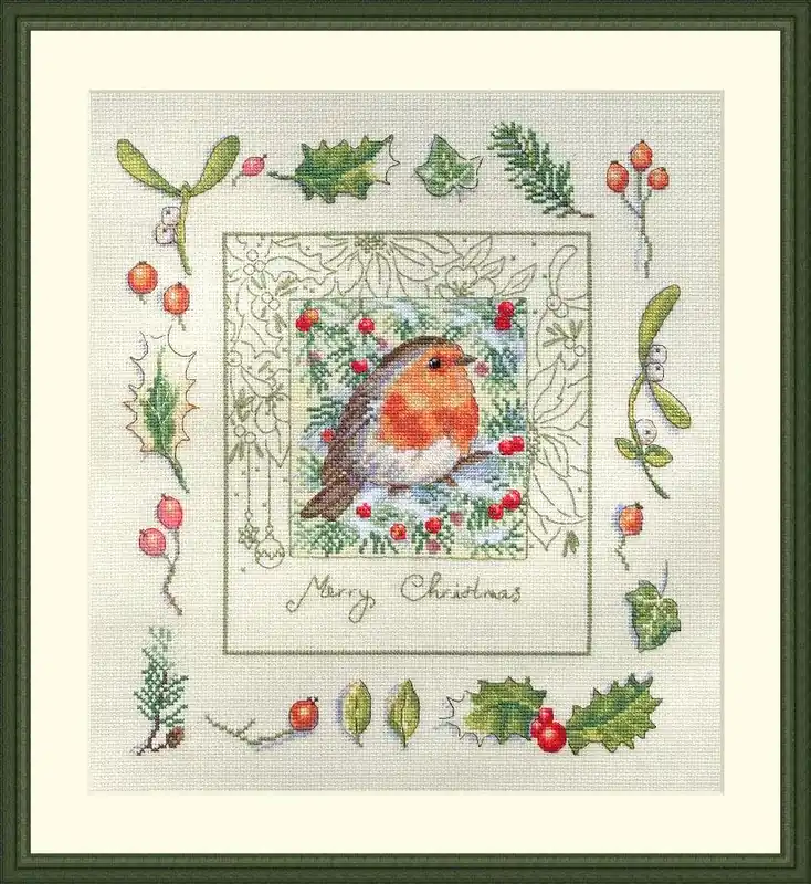 The Christmas Robin K-224 Counted Cross-Stitch Kit Free Delivery