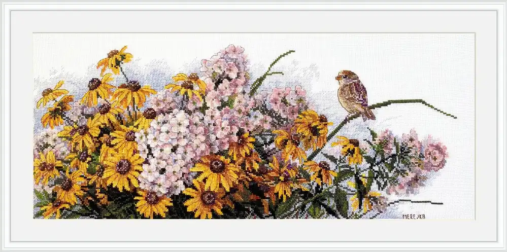 Secure Checkout Black Eyed Susans and Phlox K-208 Counted Cross-Stitch Kit