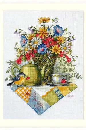 Wildflower Tea K-198 Counted Cross-Stitch Kit Editor’s Pick