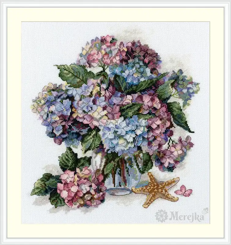 Premium Hydrangea K-178 Counted Cross-Stitch Kit
