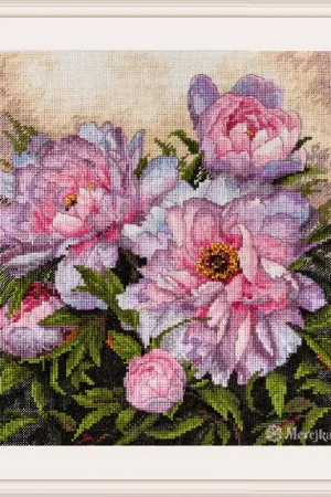 Tender Peonies K-177 Counted Cross-Stitch Kit Final Sale