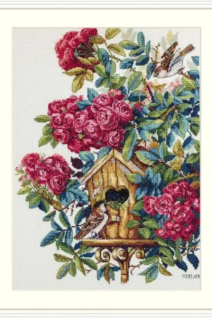Fresh Stock Rose Bush K-150 Counted Cross-Stitch Kit