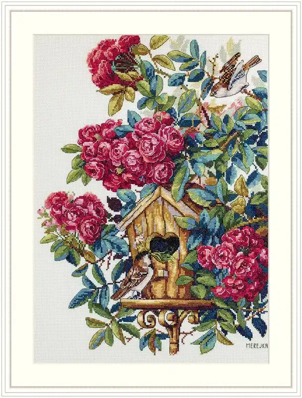Fresh Stock Rose Bush K-150 Counted Cross-Stitch Kit