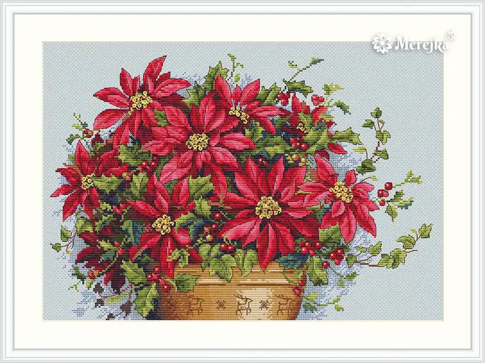 Reduced Price Poinsettia K-132 Counted Cross-Stitch Kit