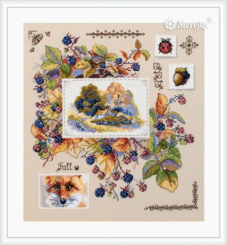 Autumn Sampler K-131 Counted Cross-Stitch Kit Free Returns