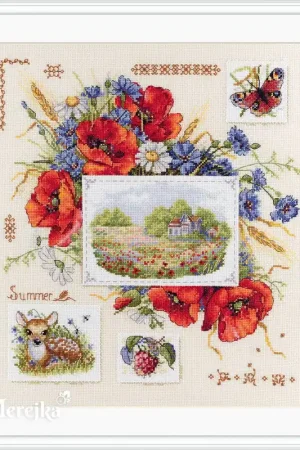 Summer Sampler K-130 Counted Cross-Stitch Kit Luxury