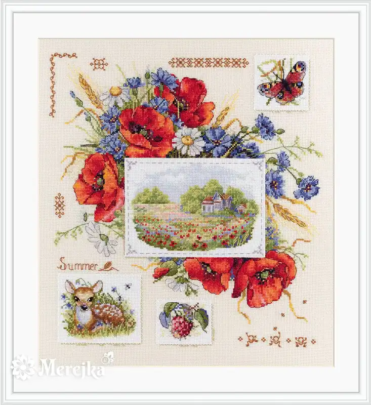 Summer Sampler K-130 Counted Cross-Stitch Kit Luxury