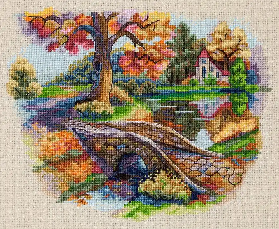 Weekend Sale Autumn Landscape K-103 Counted Cross-Stitch Kit