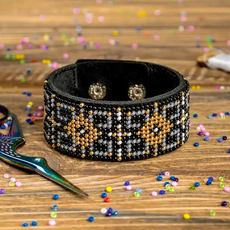 Bead embroidery kit on artificial leather FLBB-022 Seasonal Sale
