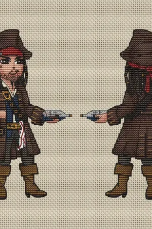 Free Returns Captain Jack Sparrow - PDF Cross Stitch Pattern