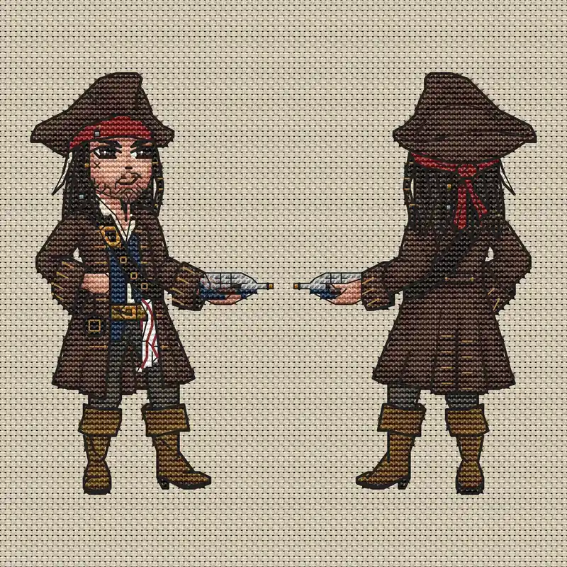 Free Returns Captain Jack Sparrow - PDF Cross Stitch Pattern