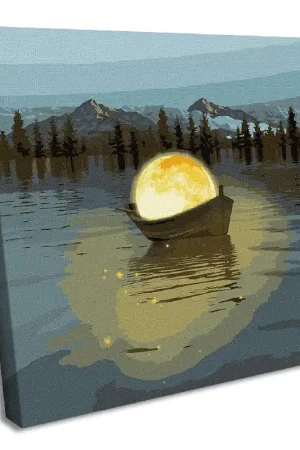 Painting by Numbers kit Moon boat with metallic paints KHO5031 Next Day Delivery
