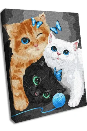 While Supplies Last Painting by Numbers kit Kittens and Butterfly KHO4370
