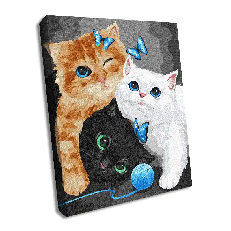 While Supplies Last Painting by Numbers kit Kittens and Butterfly KHO4370