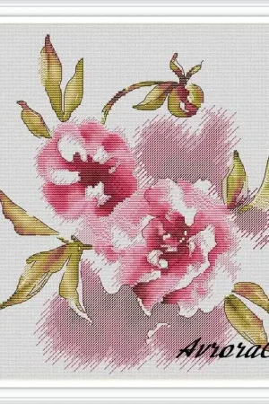 Bargain Silk Peony - PDF Cross Stitch Pattern