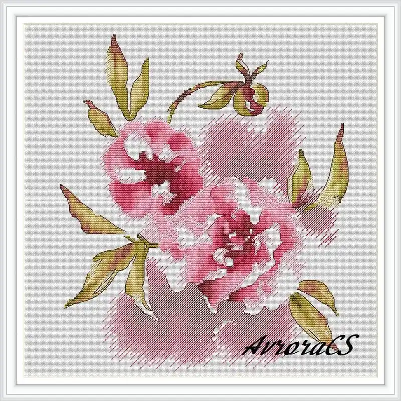 Bargain Silk Peony - PDF Cross Stitch Pattern