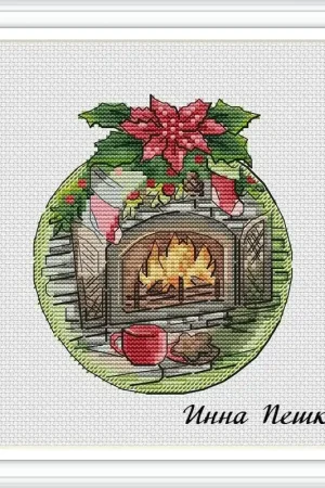 Bargain With a Сup by the Fireplace - PDF Cross Stitch Pattern