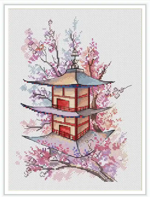 Pagoda - PDF Cross Stitch Pattern Grab Now