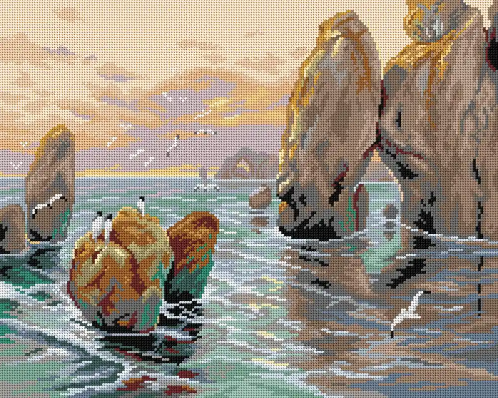 Clearance Merres-Joille, Evening 3481M Needlepoint canvas for halfstitch without yarn