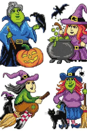 Buy Today Halloween witches 160CS Counted Cross-Stitch Kit