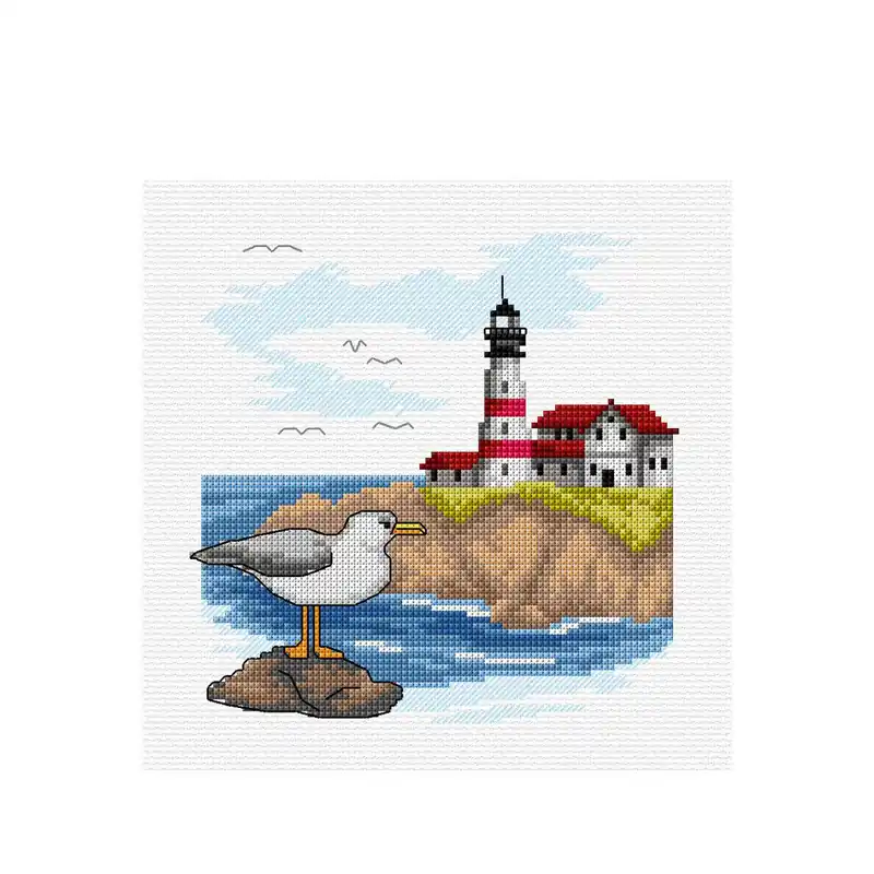 Flash Sale Landscape with Lighthouse 8901 Counted Cross-Stitch Kit