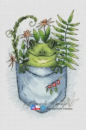 Bargain Pocket. Frog - PDF Cross Stitch Pattern