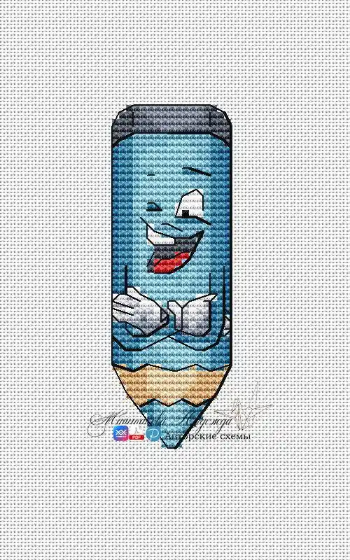 Place Order Blue Pencil - PDF Cross Stitch Pattern