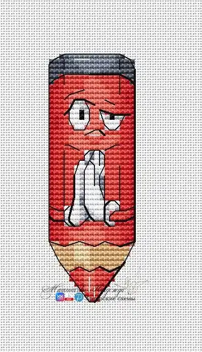 Red Pencil - PDF Cross Stitch Pattern Professional Grade