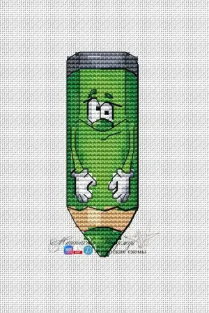 Order Now Green Pencil - PDF Cross Stitch Pattern