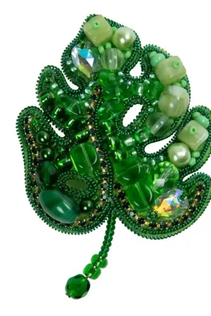 Beadwork kit for creating brooch Crystal Art Monstera BP-345C Save Now