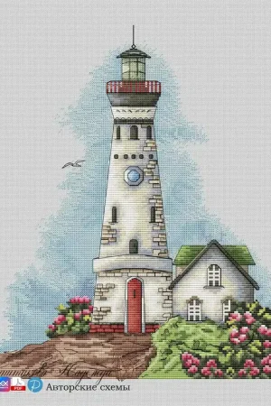 Lighthouse on the shore of the bay - PDF Cross Stitch Pattern Last Chance