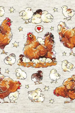 Instant Buy Pied Hens L8819 Counted Cross Stitch Kit