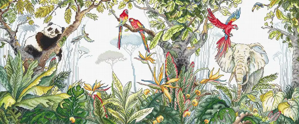 Jungle Time L8071 Counted Cross Stitch Kit Limited Edition