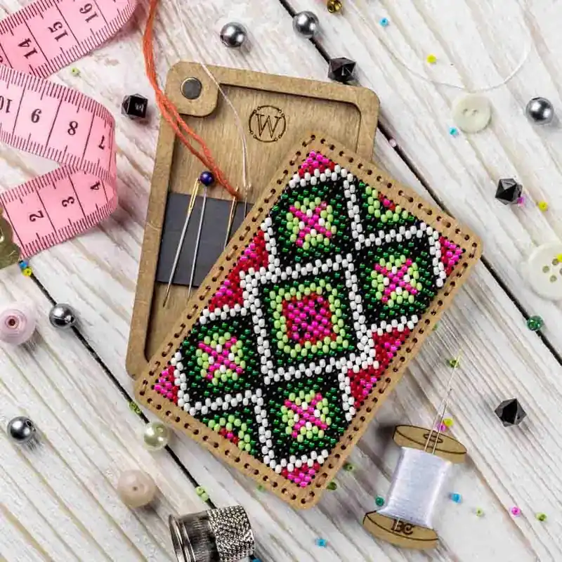 Original Bead Embroidery Kit for creating a needle box FLZB(N)-093