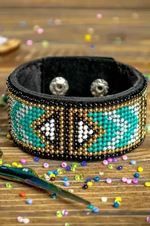 Bead embroidery kit on artificial leather FLBB-024 Wholesale