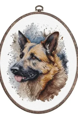 Luxury The German Shepherd BC214L Counted Cross-Stitch Kit