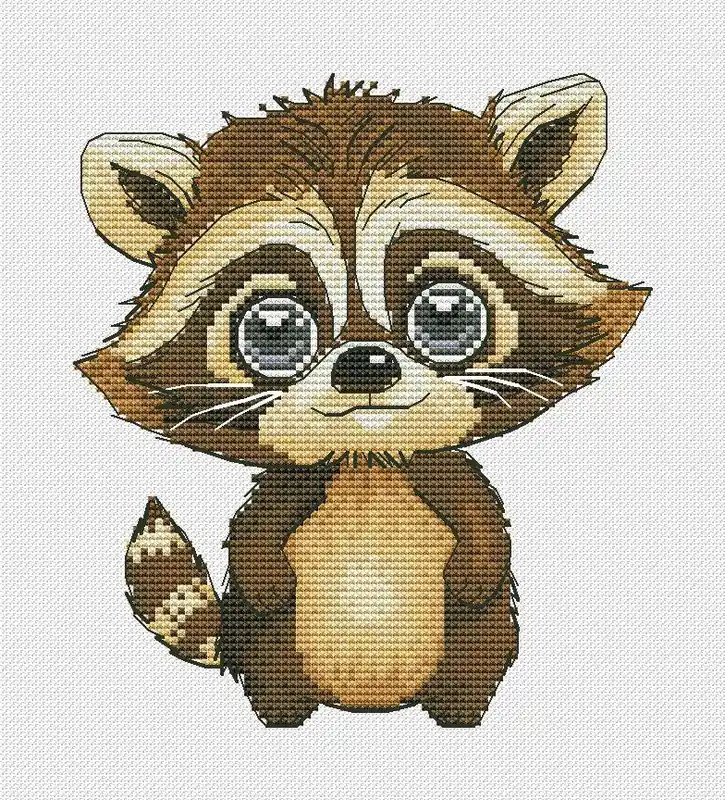 Cute Raccoon - PDF Cross Stitch Pattern Grab Now
