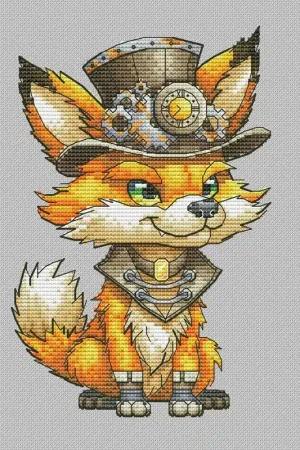 Affordable Steampunk Fox - PDF Cross Stitch Pattern