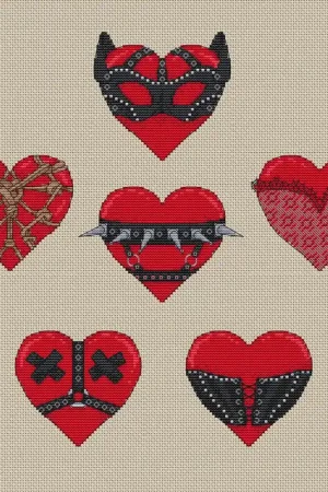 Hot Hearts - PDF Cross Stitch Pattern Buy Today