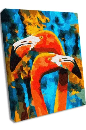 Painting by Numbers kit Orange flamingos KHO4261 Warranty Included