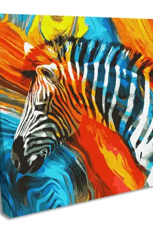 Warranty Included Painting by Numbers kit Colored zebra KHO4269